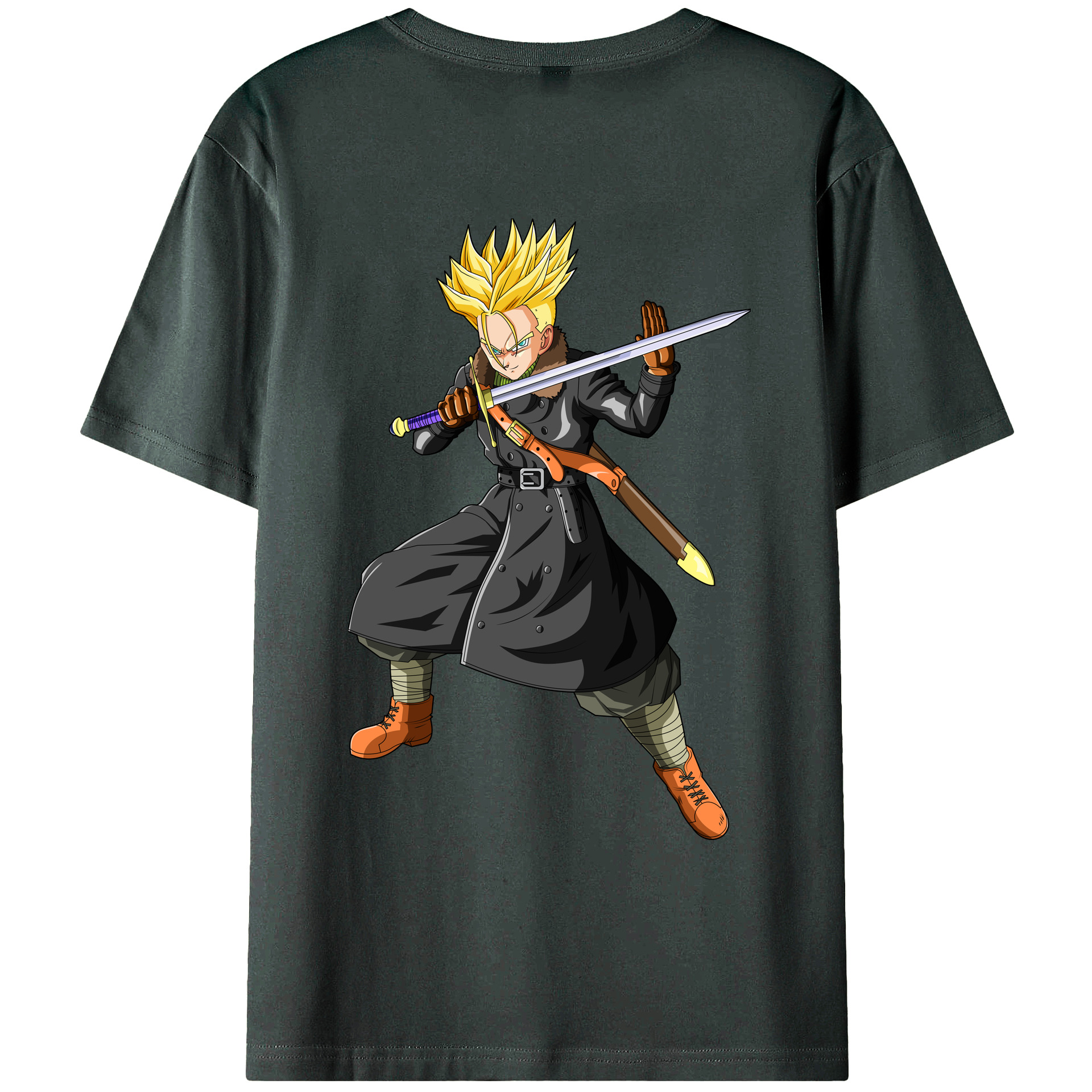 （画像用） ドラゴンボール トランクス（Torankusu）DRAGON BALL Trunks 綿100％ メンズ半袖Tシャツ（バックプリント） 通気性